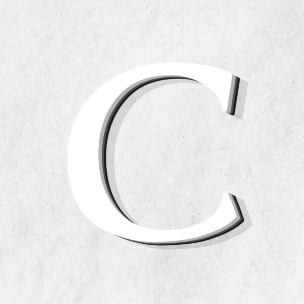 Letter C White Color Design