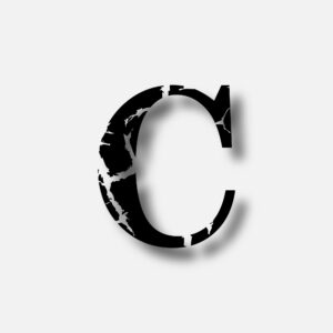 Letter C With Horror Scar