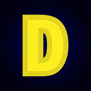 Letter D Yellow layer Design