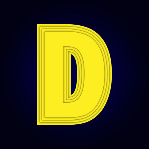 Letter D Yellow layer Design