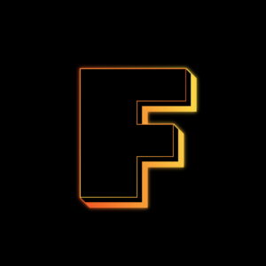 Letter F Neon Glow Effect