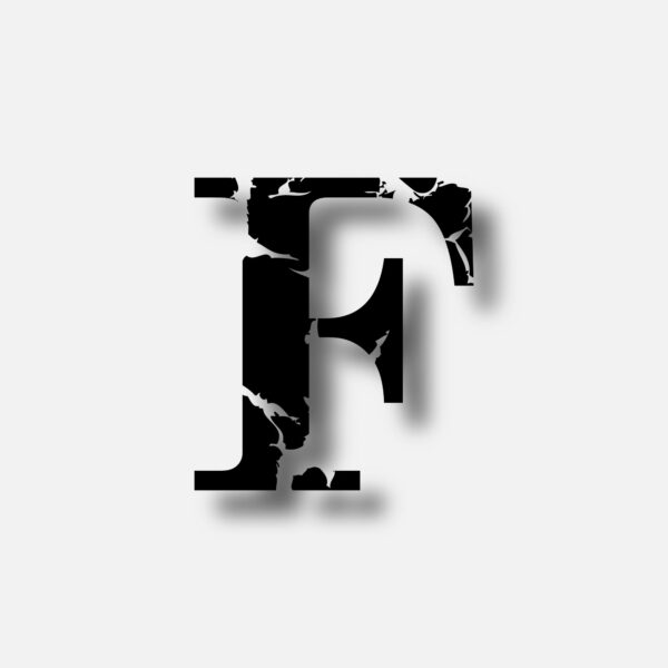 Letter F With Horror Scar