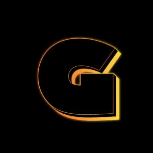 Letter G Neon Glow Effect