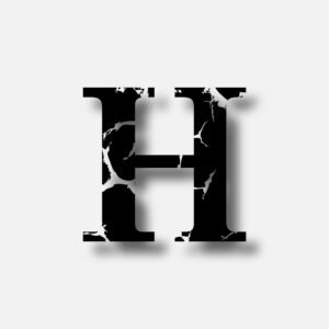 Letter H With Horror Scar