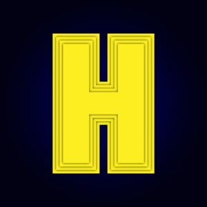 Letter H Yellow Layer Design