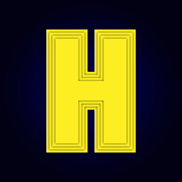 Letter H Yellow Layer Design