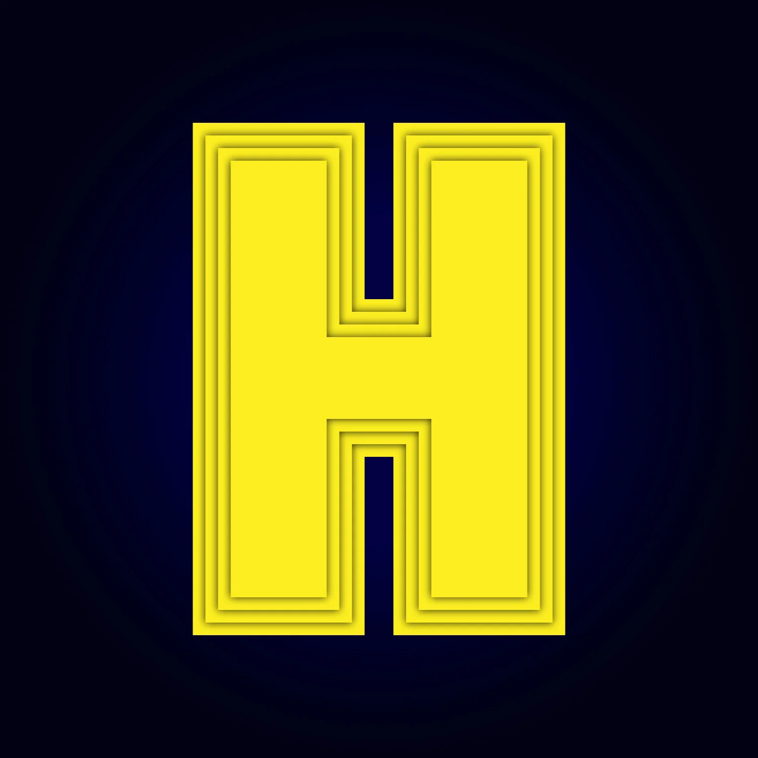 Letter H Yellow Layer Design