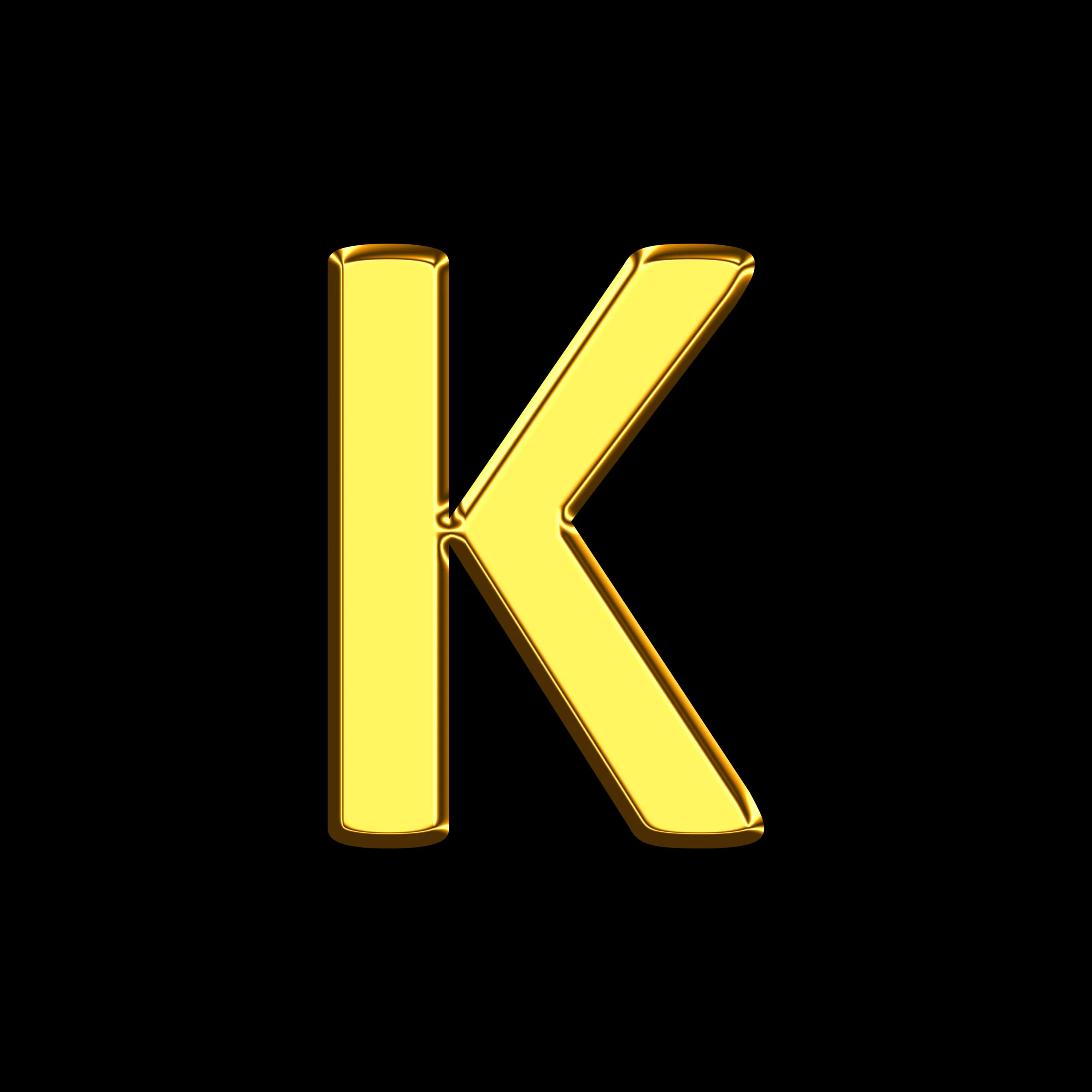 Letter K Gold Bar