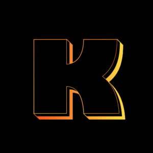 Letter K Neon Glow Effect