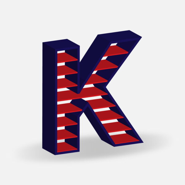 Letter K Shutter Louvre Design