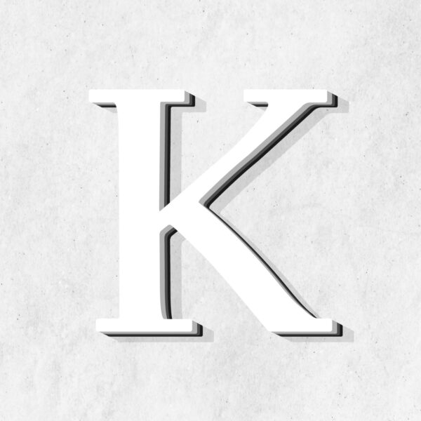 Letter K White Color Design