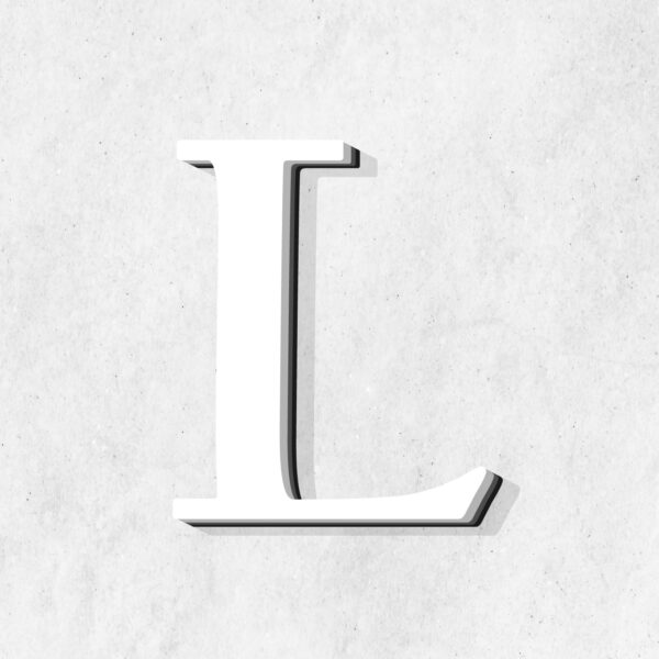 Letter L White Color Design