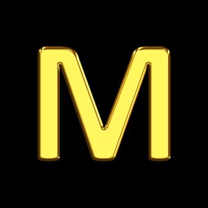 Letter M Gold Bar