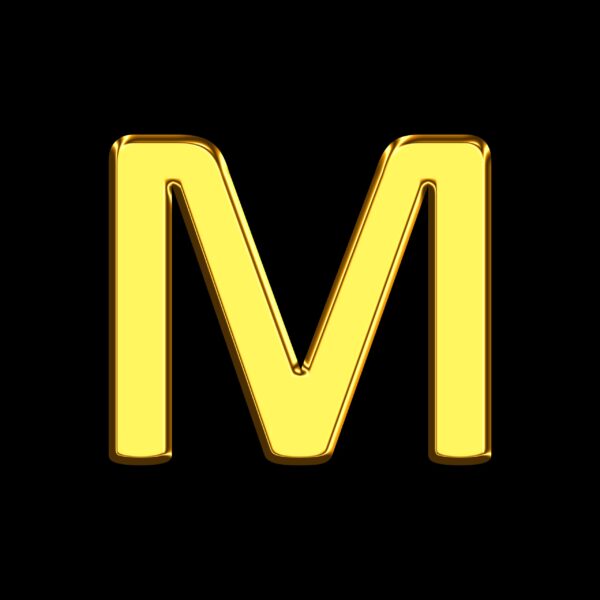 Letter M Gold Bar