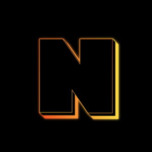 Letter N Neon Glow Effect