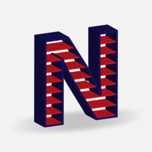 Letter N Shutter Louvre Design