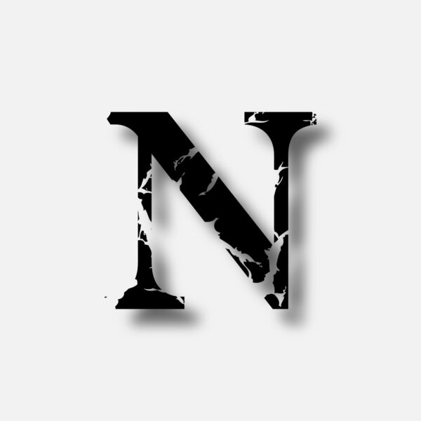 Letter N With Horror Scar