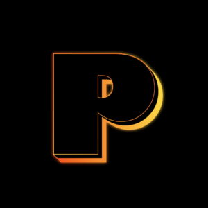 Letter P Neon Glow Effect
