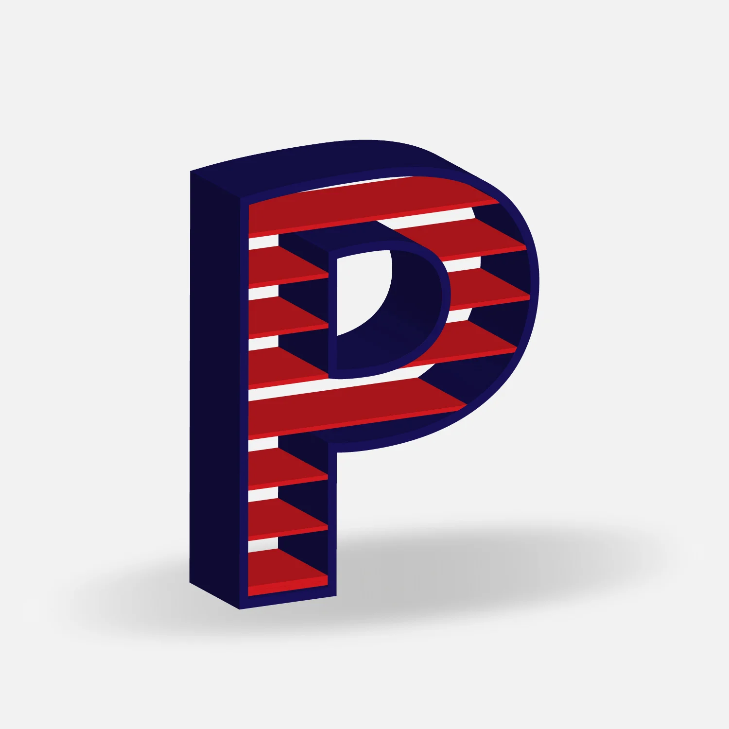 Letter P Shutter Louvre Design