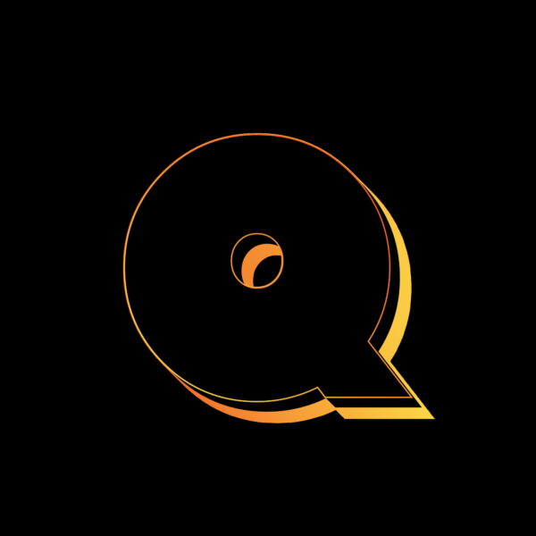 Letter Q Neon Glow Effect