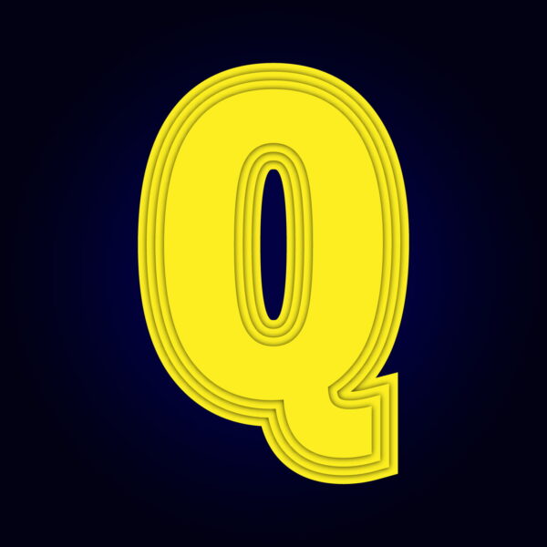 Letter Q Yellow layer Design