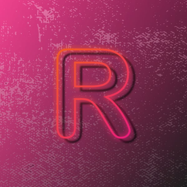 Letter R Outline Design