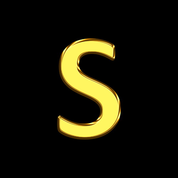 Letter S Gold Bar