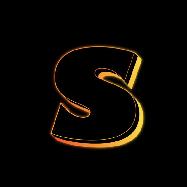 Letter S Neon Glow Effect