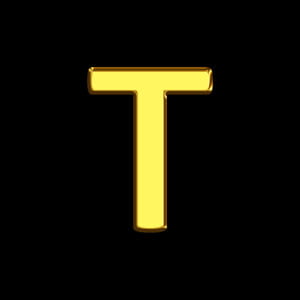 Letter T Gold Bar