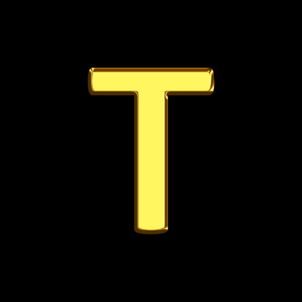 Letter T Gold Bar