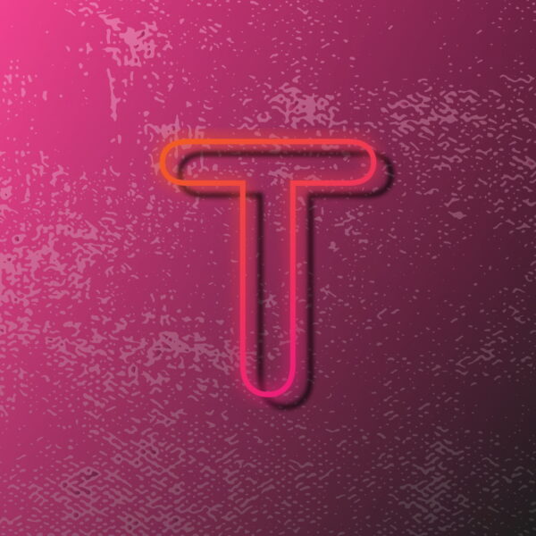 Letter T Outline Design