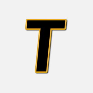 Letter T With Golden Border