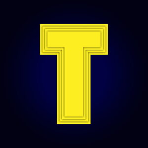 Letter T Yellow layer Design