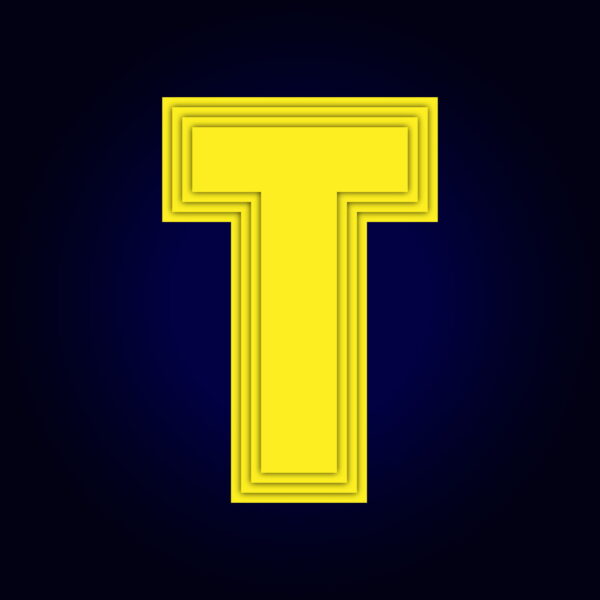 Letter T Yellow layer Design