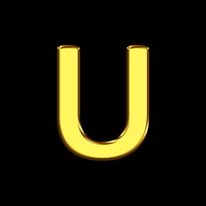 Letter U Gold Bar