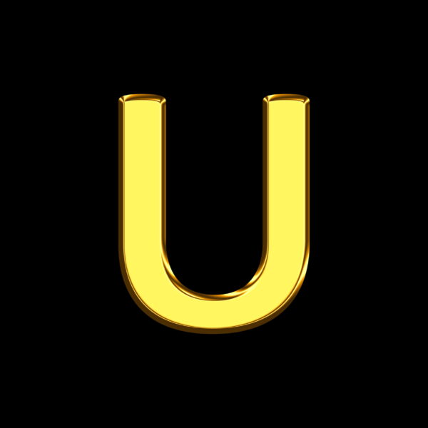 Letter U Gold Bar