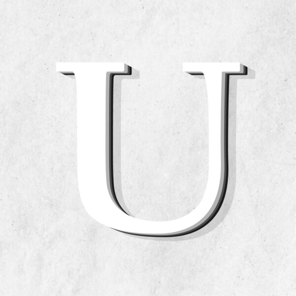 Letter U White Color Design