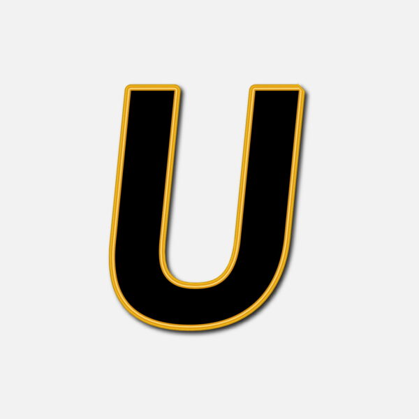 Letter U With Golden Border