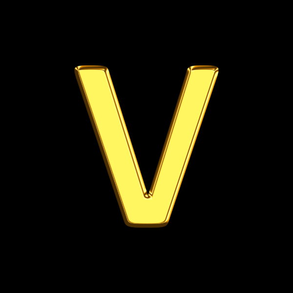 Letter V Gold Bar
