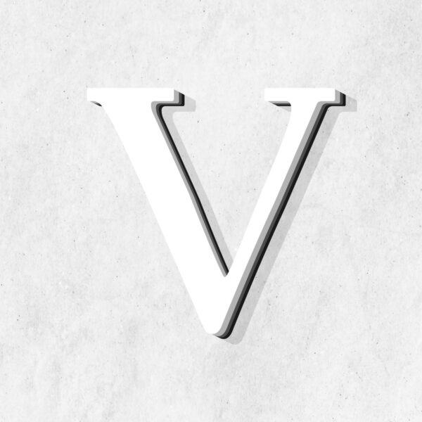Letter V White Color Design