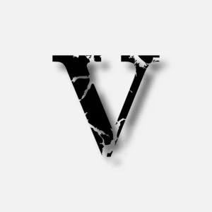 Letter V With Horror Scar
