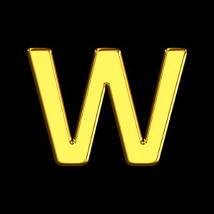 Letter W Gold Bar