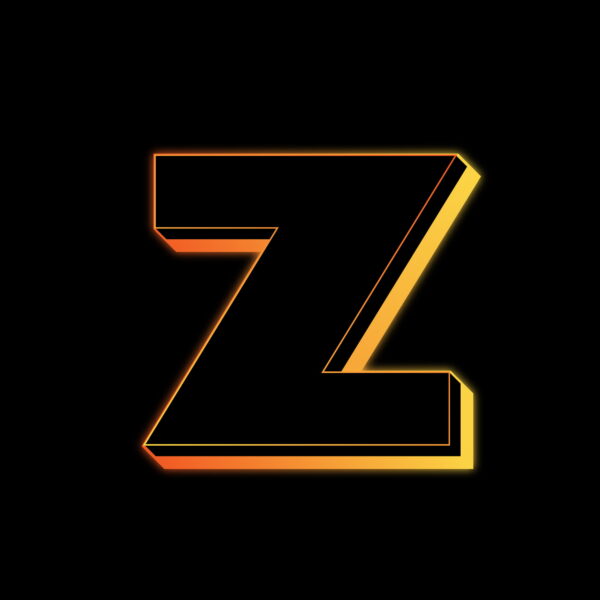 Letter Z Neon Glow Effect