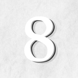 Number Eight White Color Design