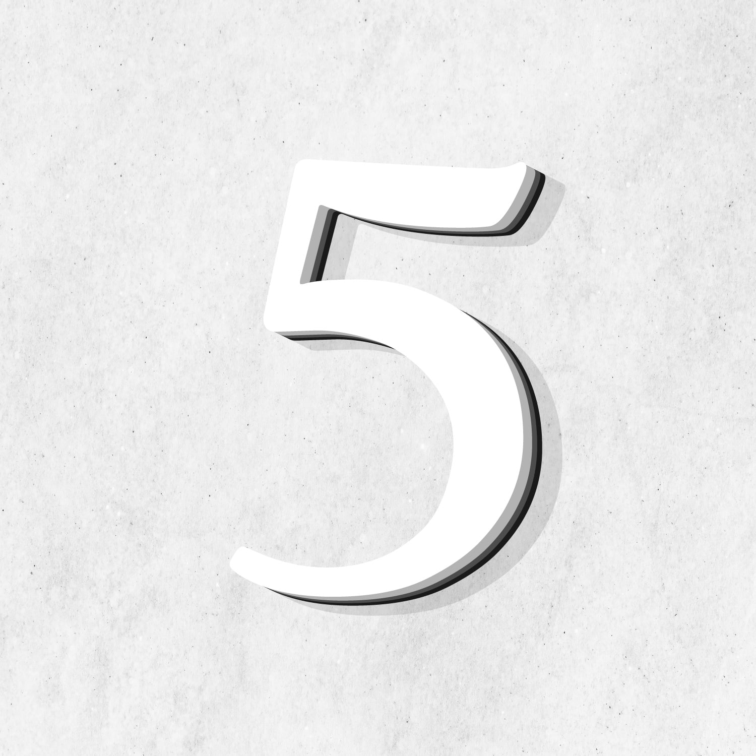 Number Five White Color Design
