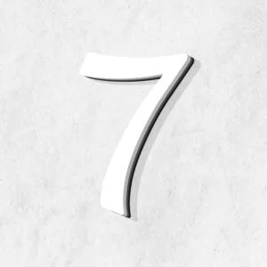 Number Seven White Color Design
