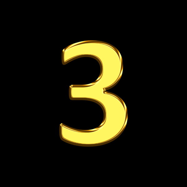 Number Three Gold Bar
