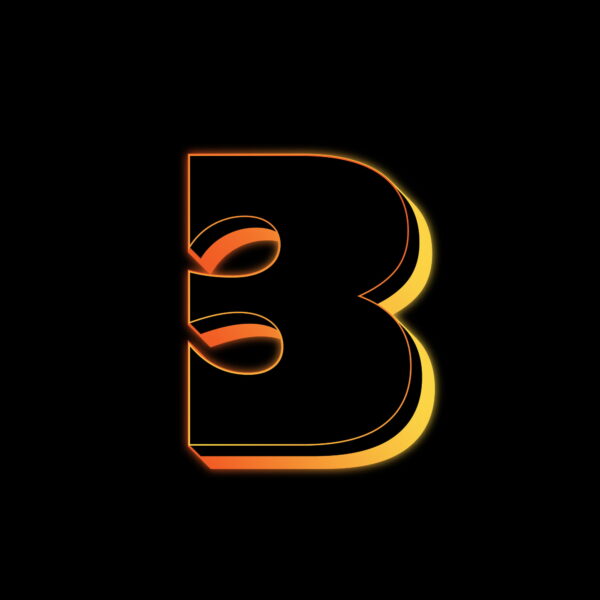 Number Three Neon Glow Effect