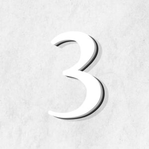 Number Three White Color Design