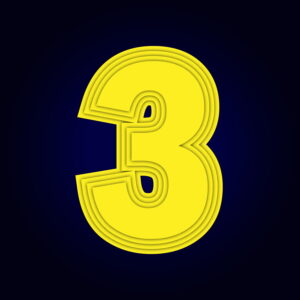 Number Three Yellow Layer Design